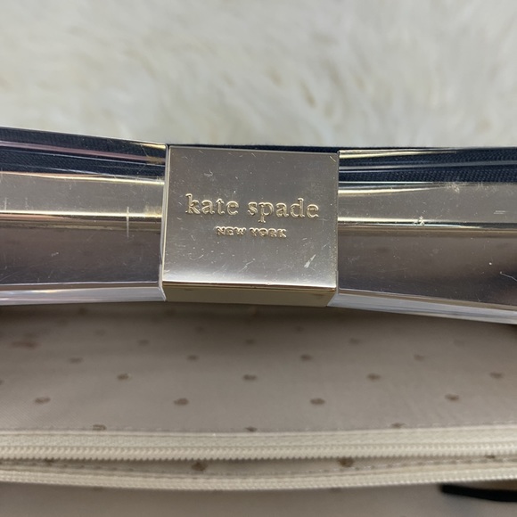 Kate Spade Clutch Acrylic Bow Gold Trim - Picture 8 of 10